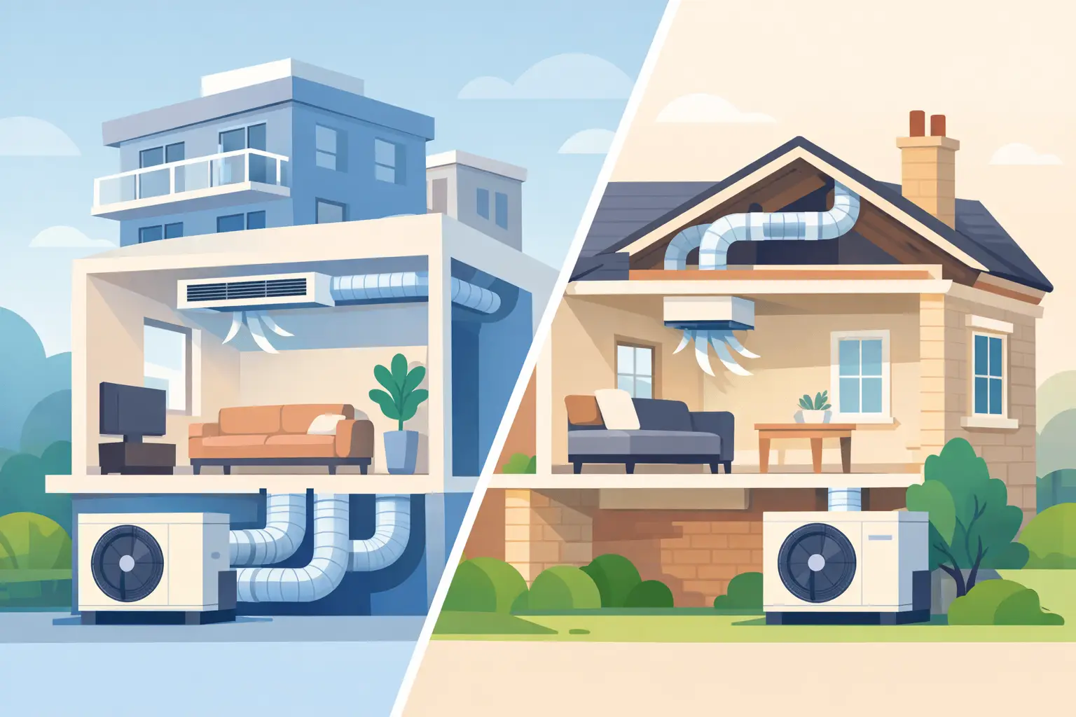 Air Ducted Heat Pump for Flats and Listed Homes